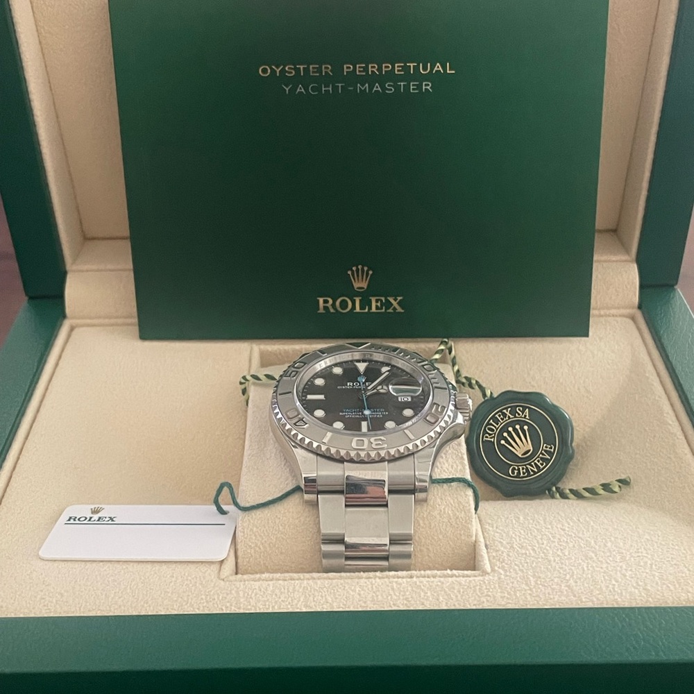 Rolex Yacht Master Stainless Steel Platinum Bezel